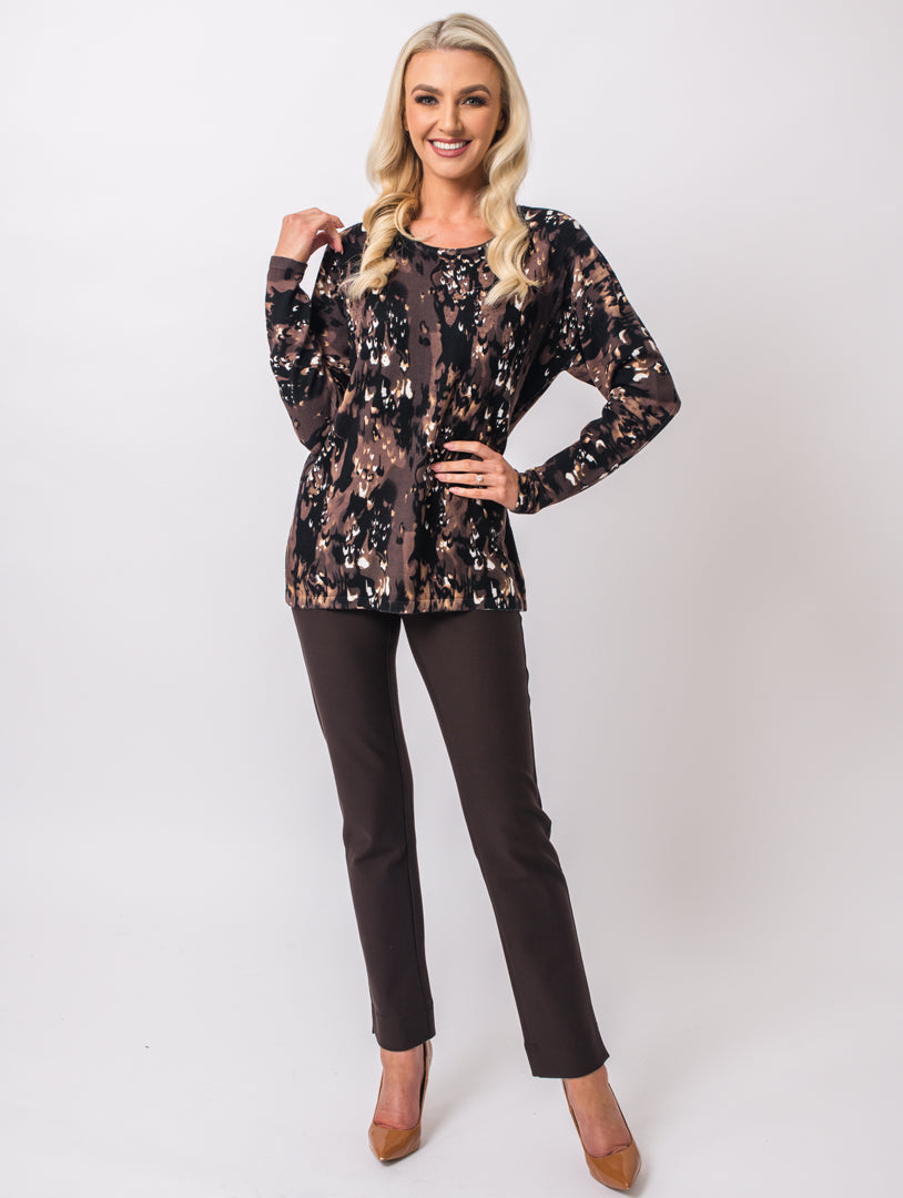 Luxury Print Knit - Chocolate Multi