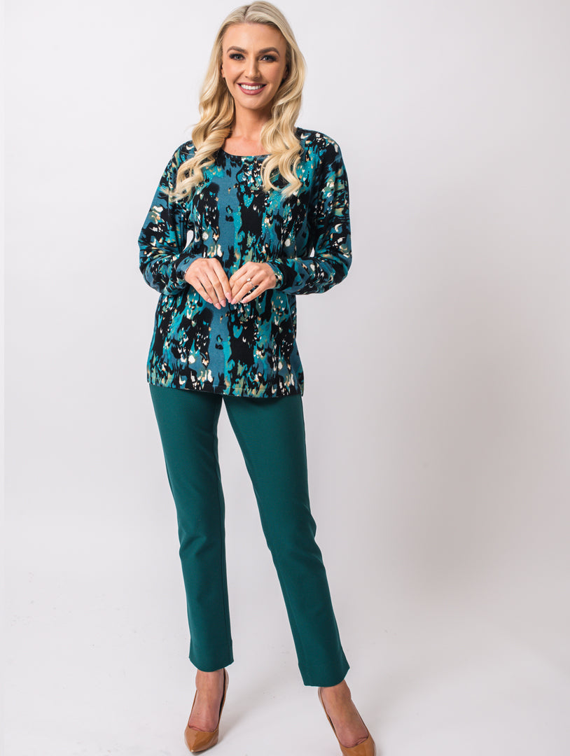 Luxury Print Knit - Teal Multi