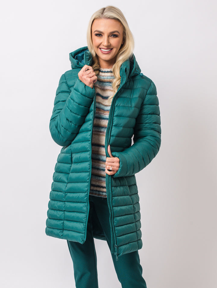 Luxury Hooded Coat - Teal