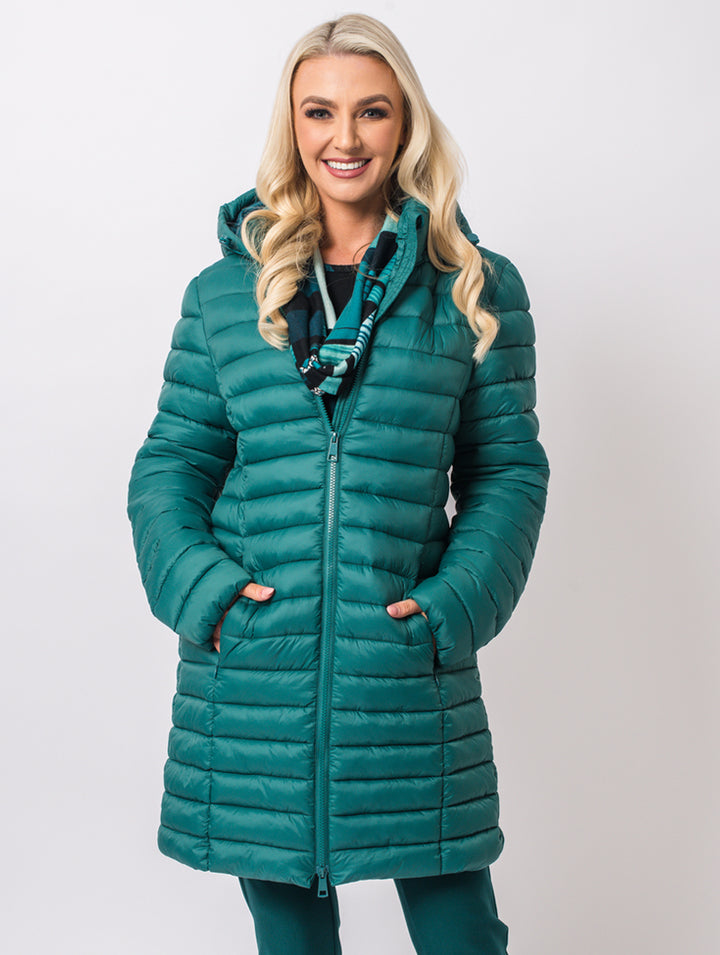 Luxury Hooded Coat - Teal