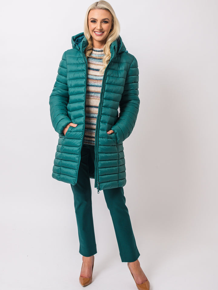 Luxury Hooded Coat - Teal