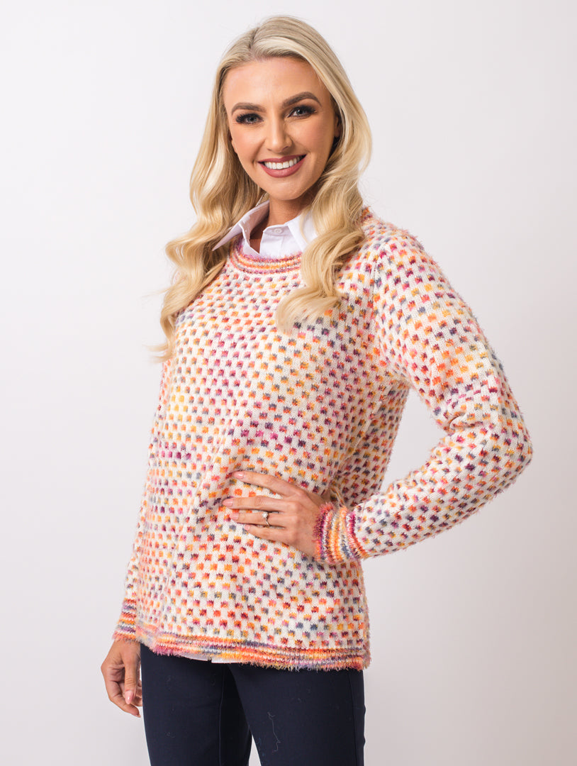 Multi Check Knit - Wine Multi