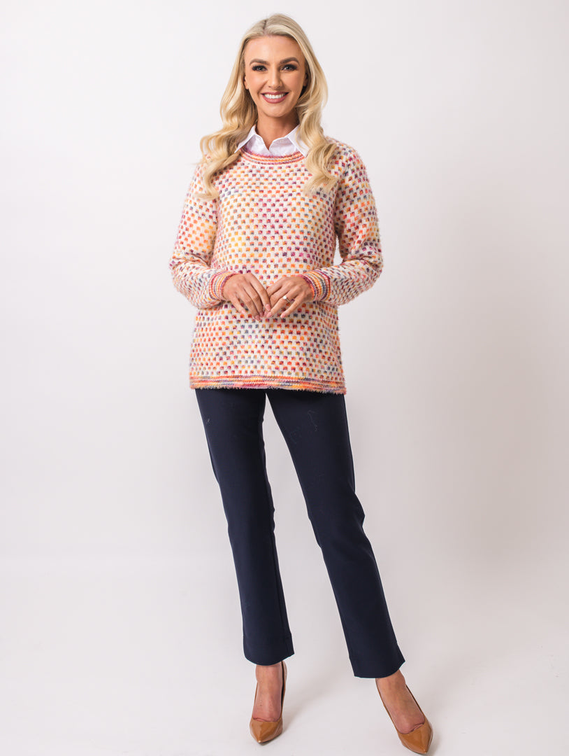 Multi Check Knit - Wine Multi