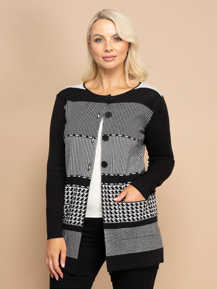 Button Jumper - Black/Ivory
