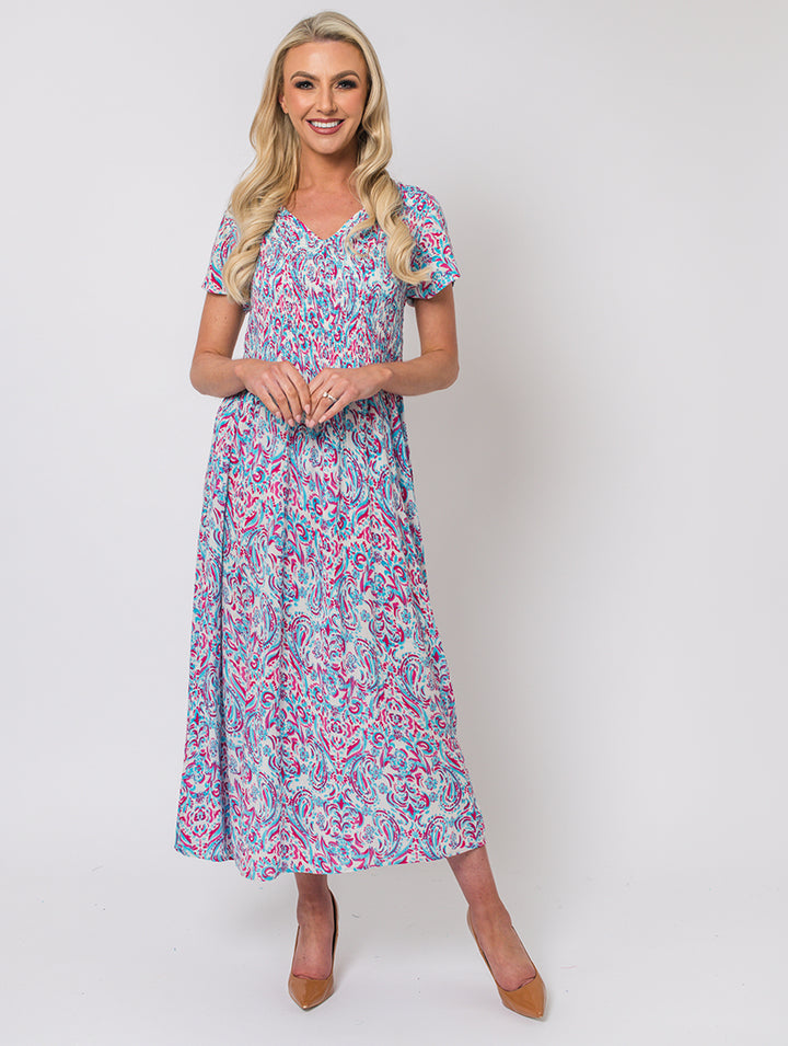 Print Dress - Turq