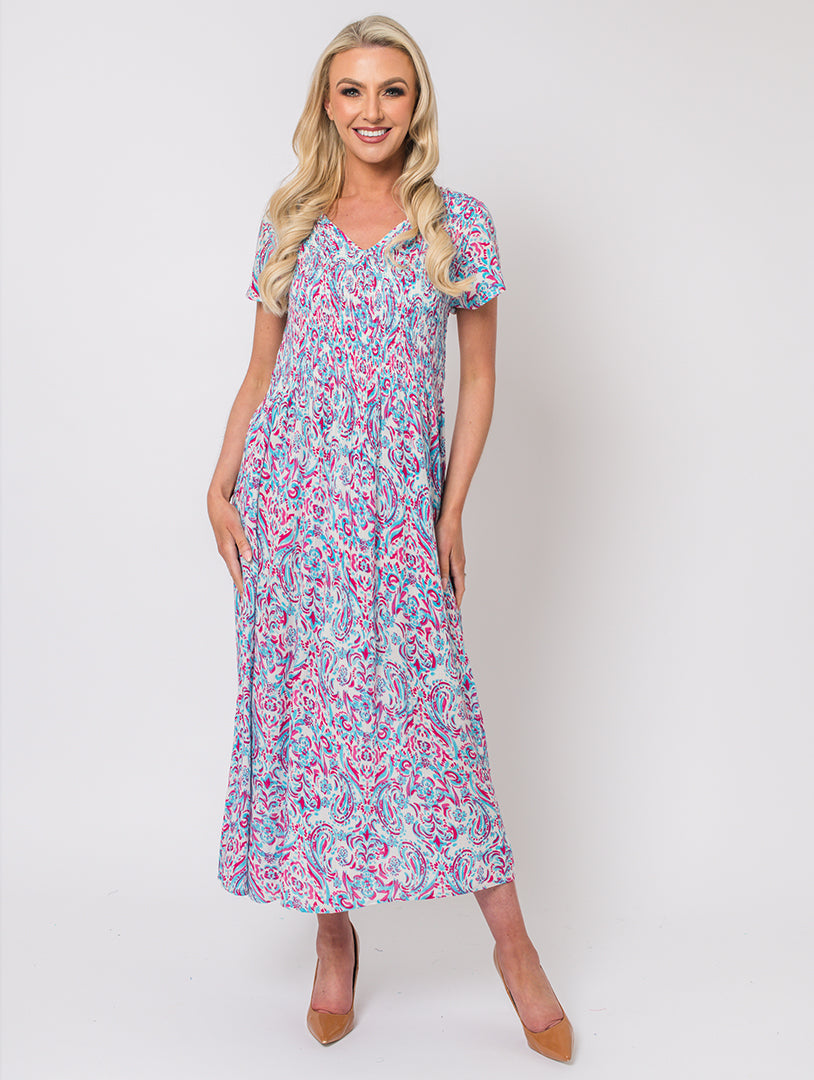 Print Dress - Turq