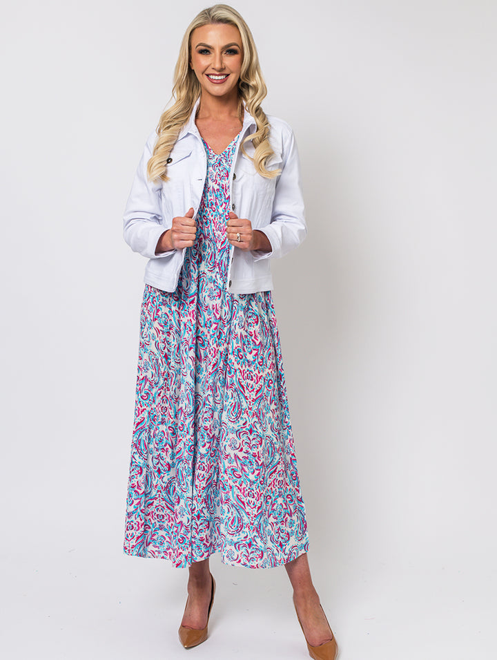 Print Dress - Turq