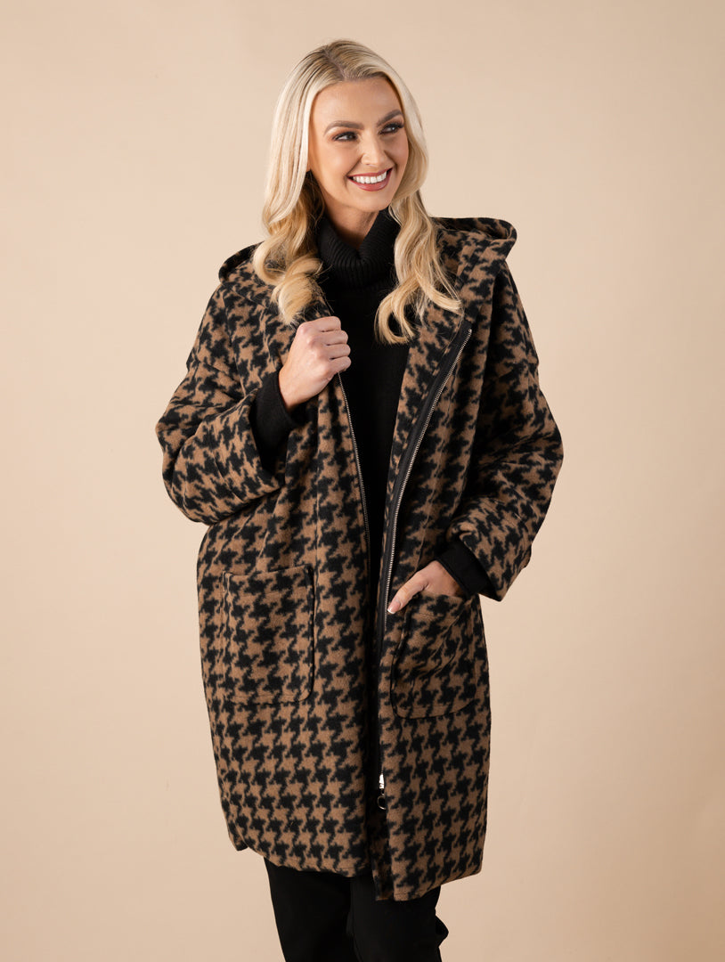 Zip Pocket Coat - Beige