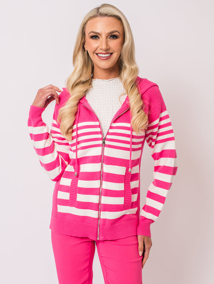 Zip Cardigan - Cerise