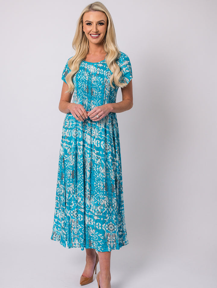 Tribal Print Dress - Blue