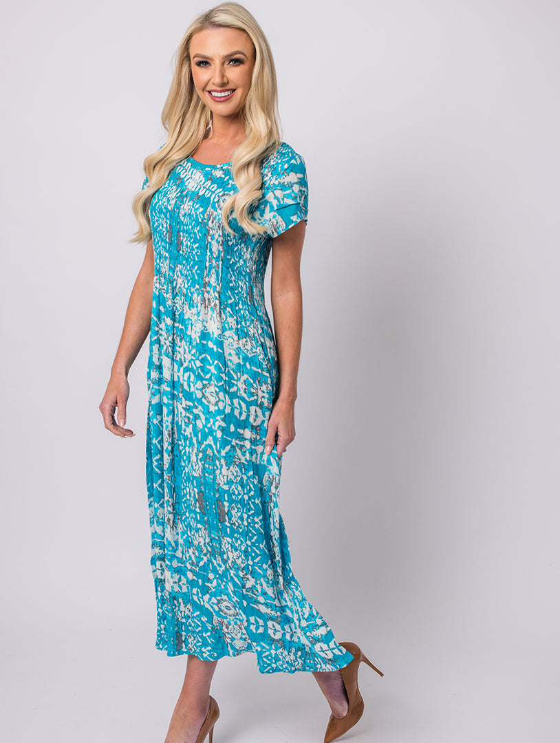 Tribal Print Dress - Blue