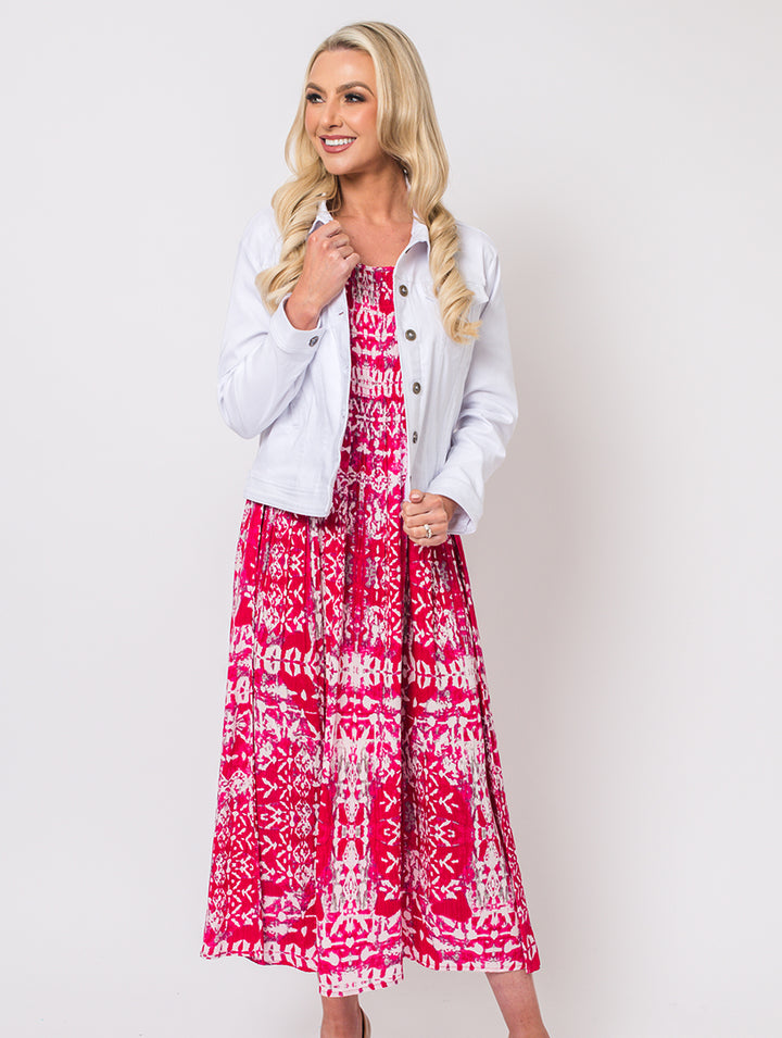 Tribal Print Dress - Pink Multi