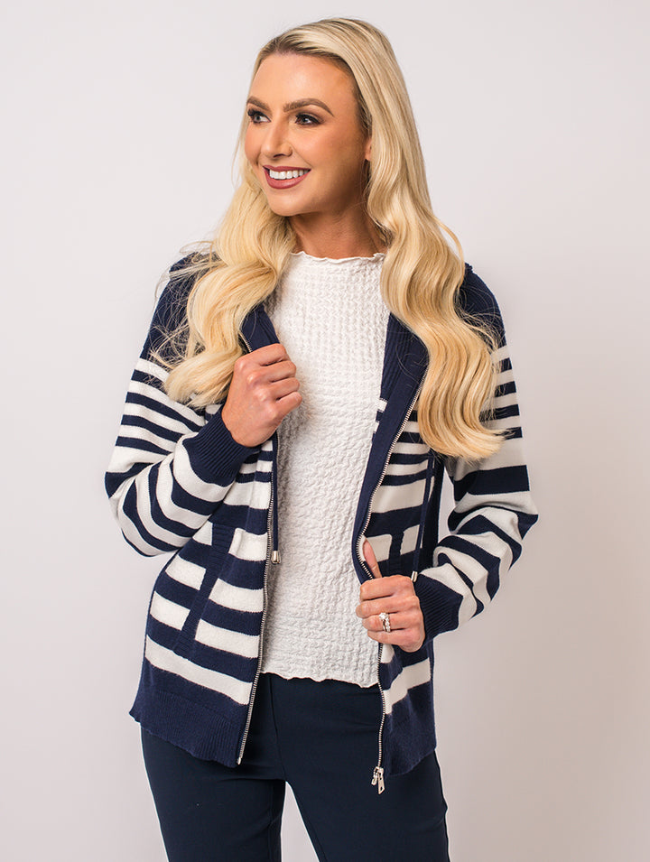 Zip Cardigan - Navy