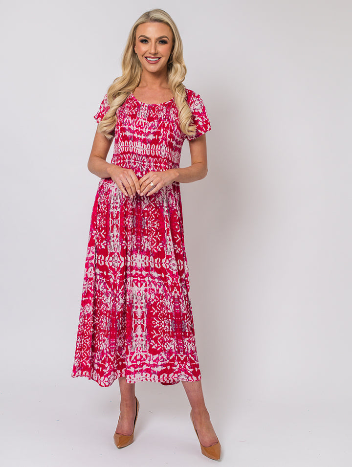 Tribal Print Dress - Pink Multi