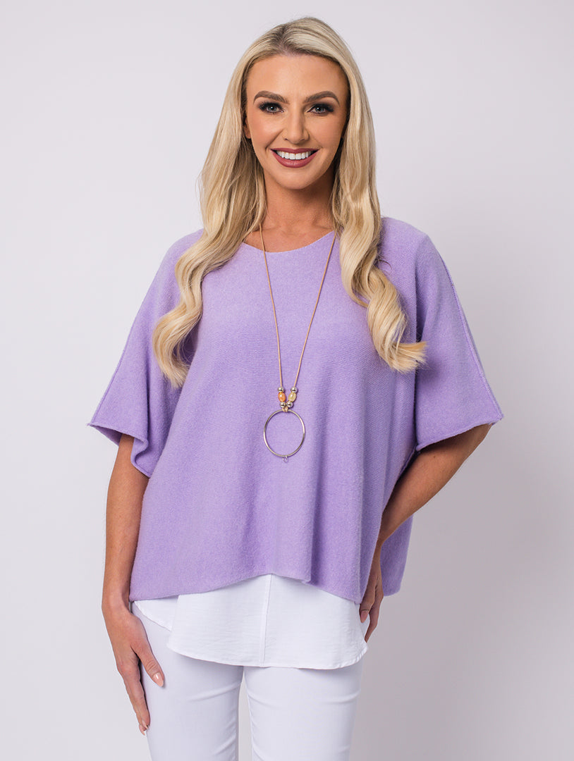 Short Sleeve Knit - Lilac - One Size