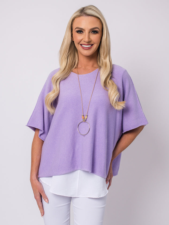 Short Sleeve Knit - Lilac - One Size