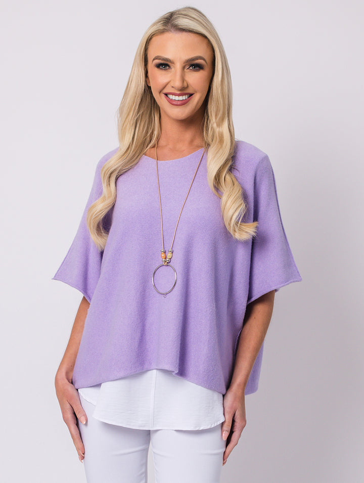 Short Sleeve Knit - Lilac - One Size