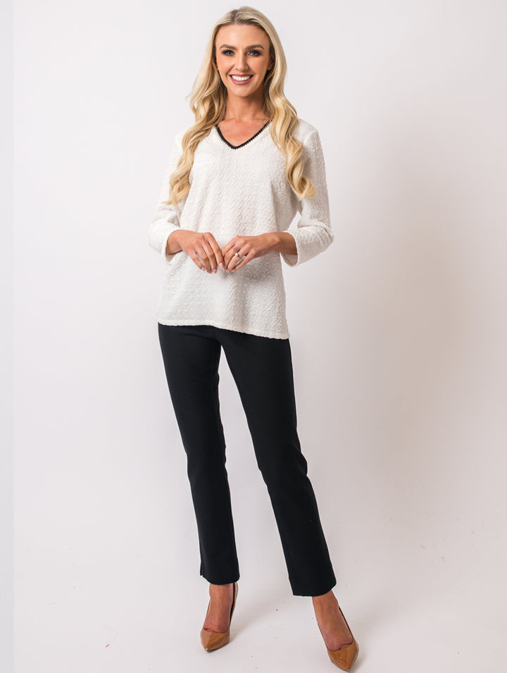 V Neck Top - Ivory