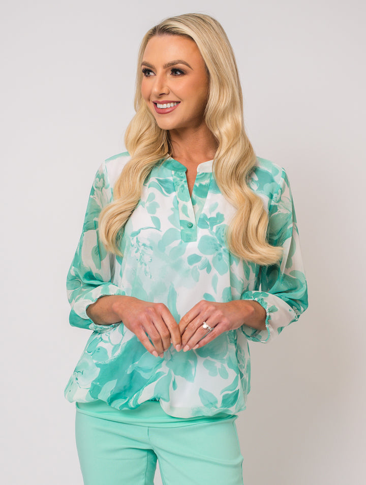 3/4 Sleeve Blouse - Mint
