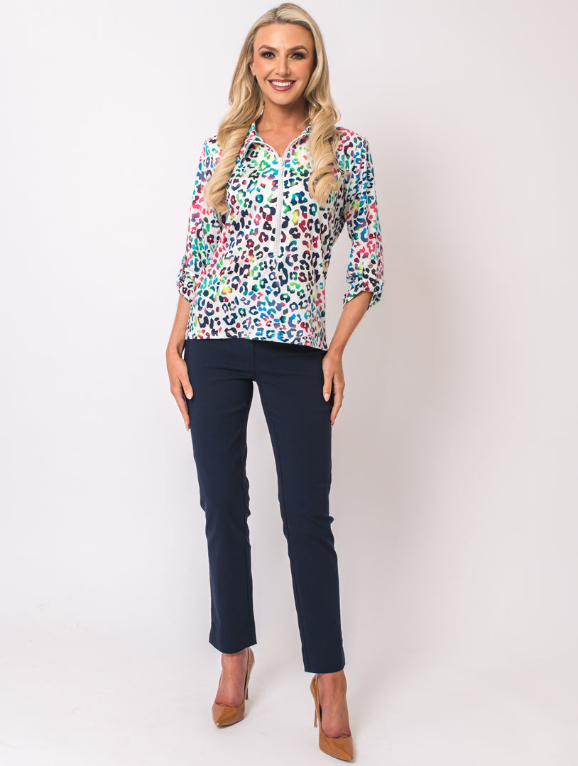 Zip Top - Ivory Multi