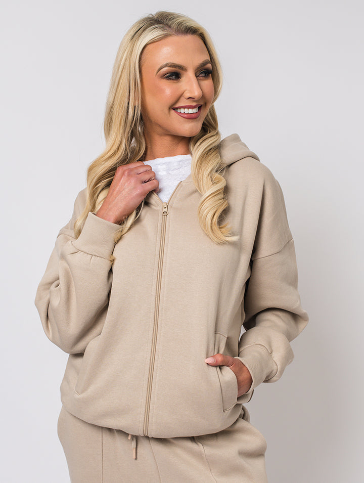 Zip Hoodie - Stone
