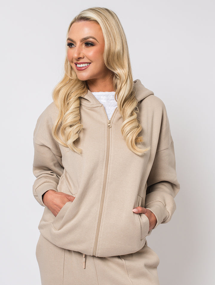 Zip Hoodie - Stone