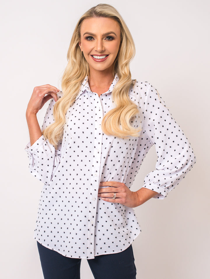 Polka Dot Blouse - White