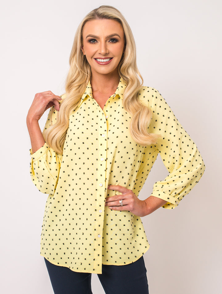 Polka Dot Blouse - Lemon
