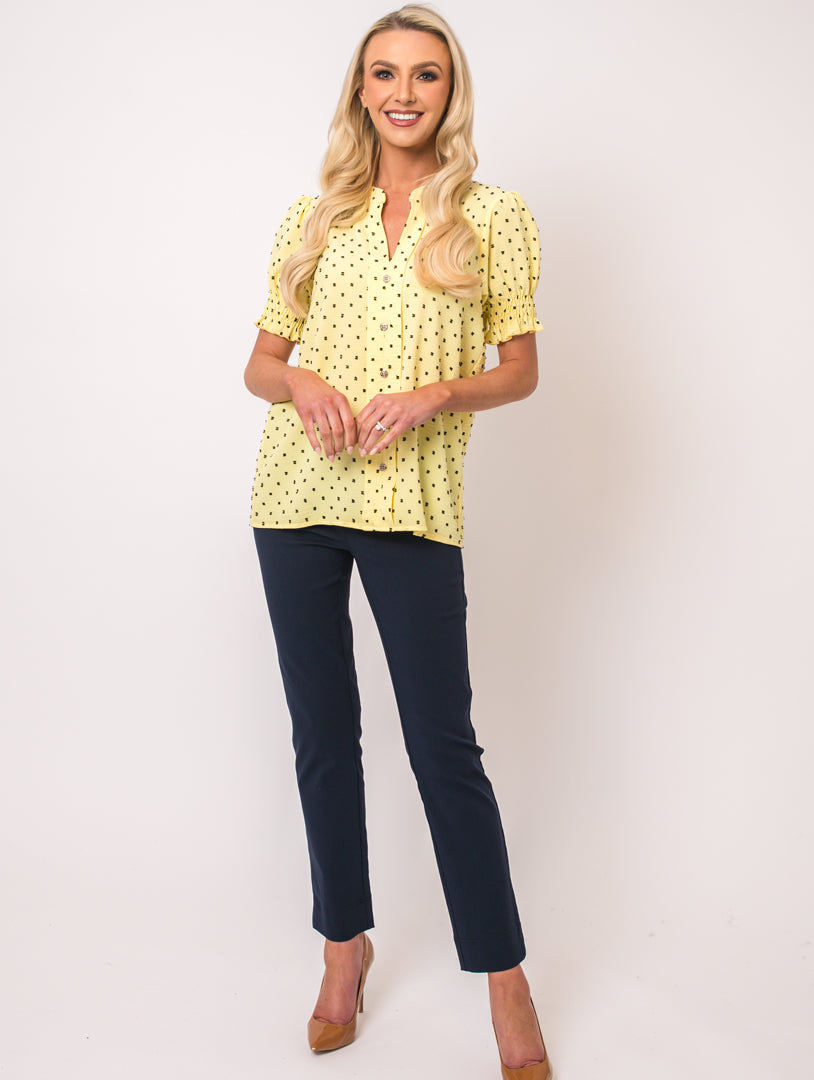 Half Sleeve Blouse - Lemon