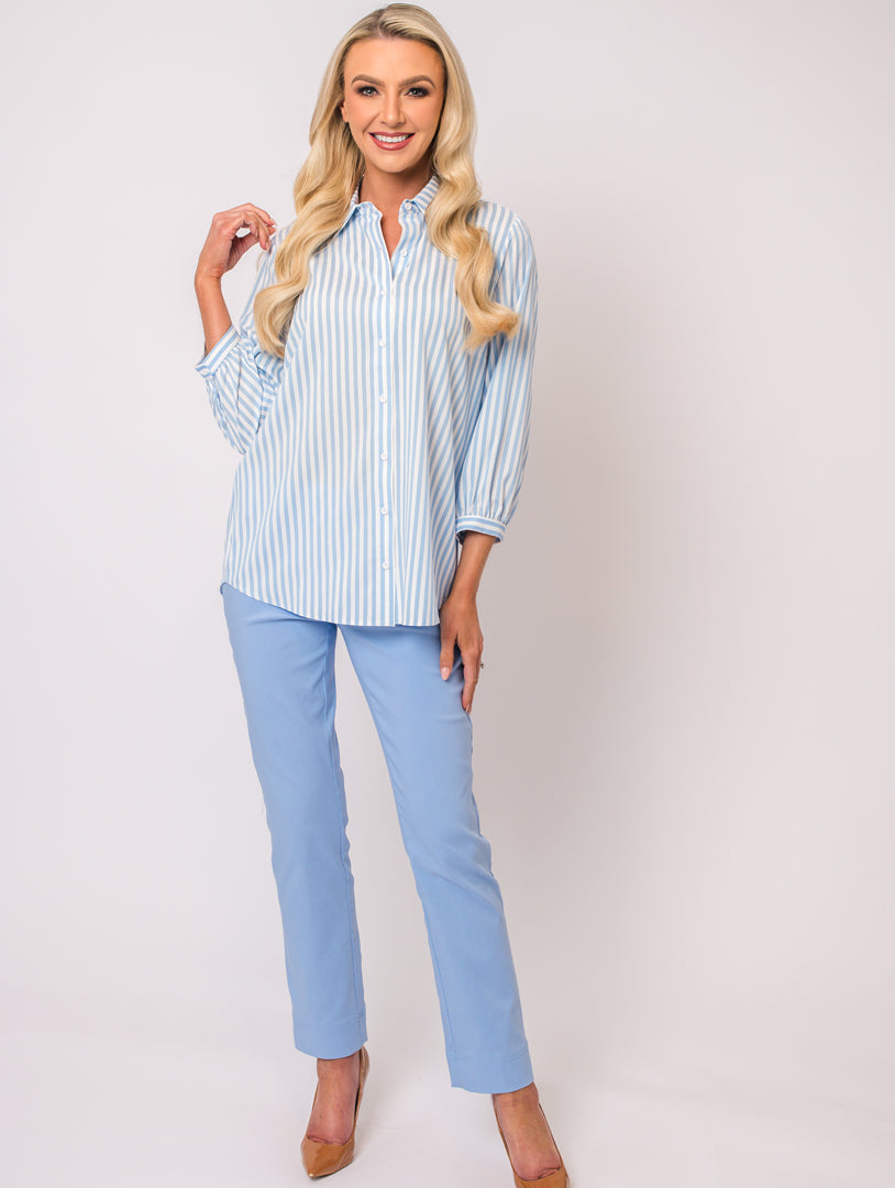Stripe Blouse - Baby Blue