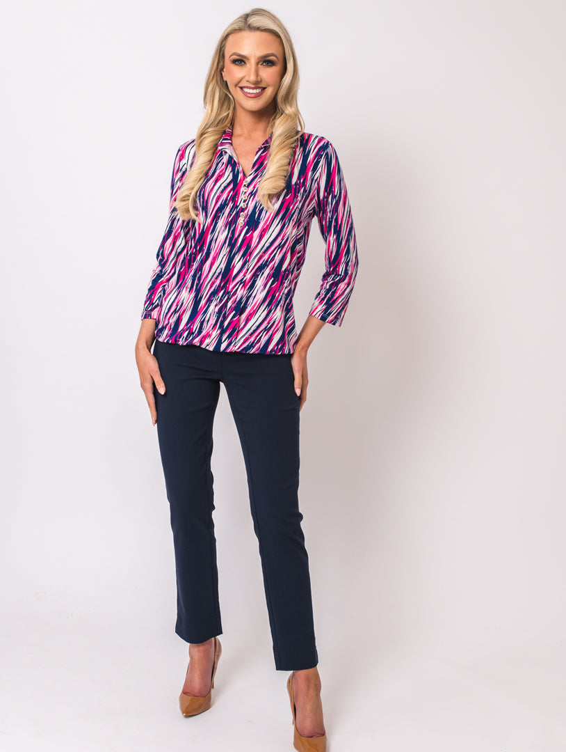 3/4 Sleeve Top - Cerise