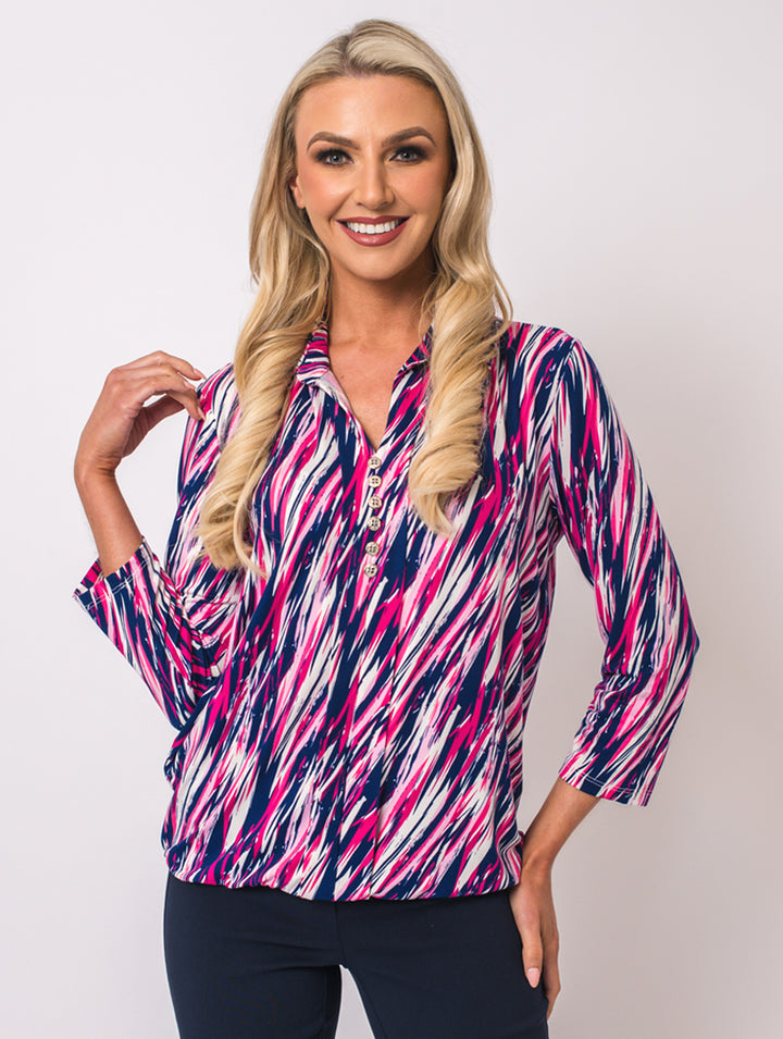 3/4 Sleeve Top - Cerise