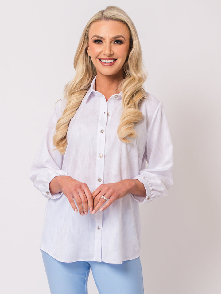 Shirt Collar Blouse - Optic White