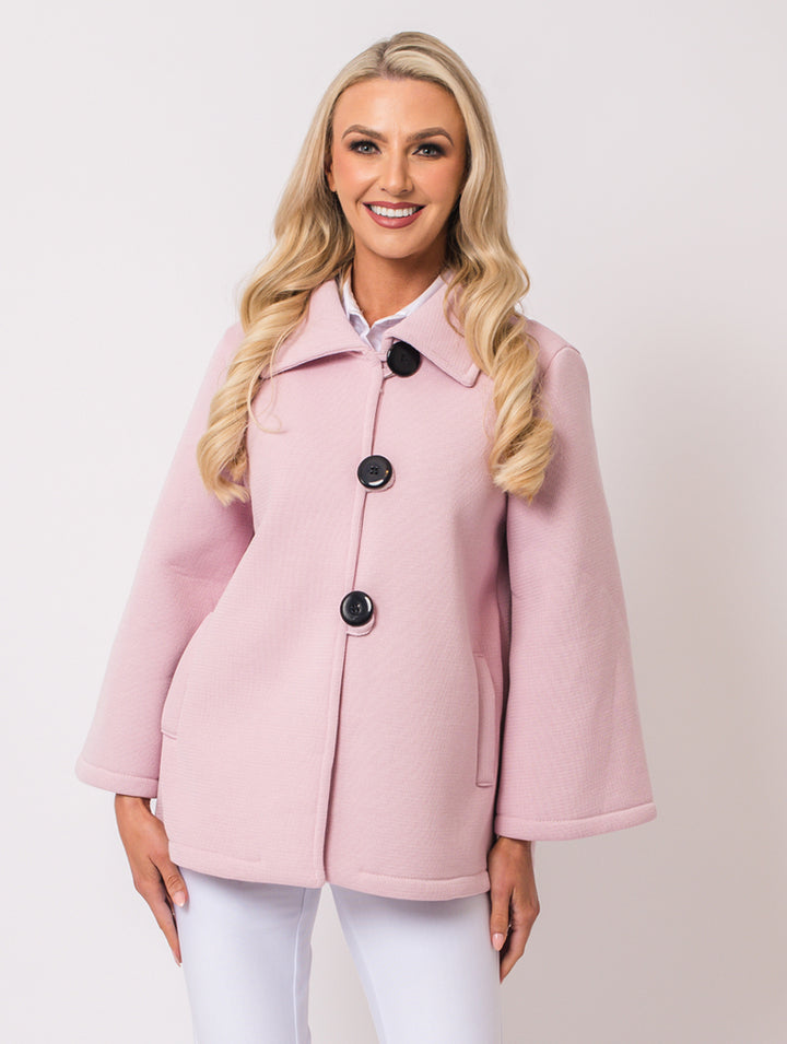 3 Button Coat - Pink