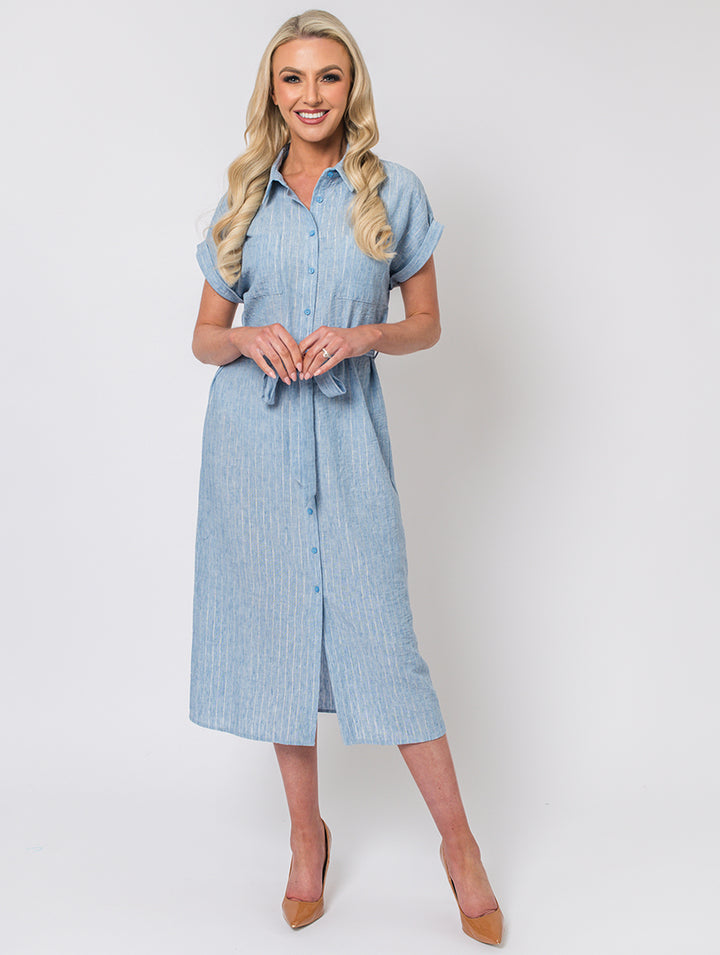 Short Sleeve Dress - Denim