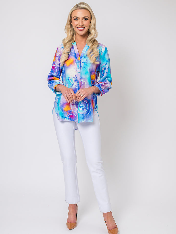 Print Blouse - Turq