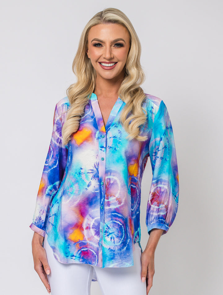 Print Blouse - Turq