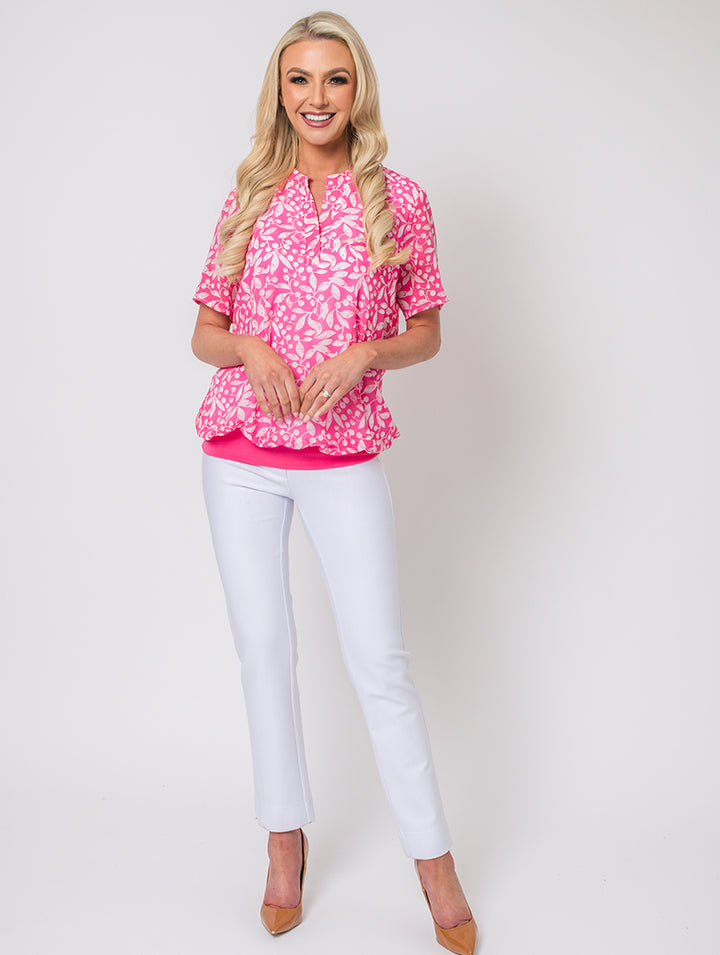 Half Sleeve Blouse - Cerise