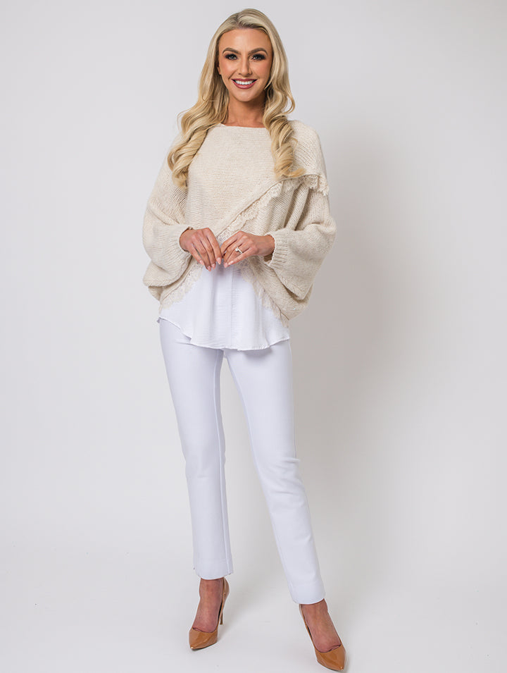 Crossover Top - One Sizes - Sizes 10-16 - Lt Stone