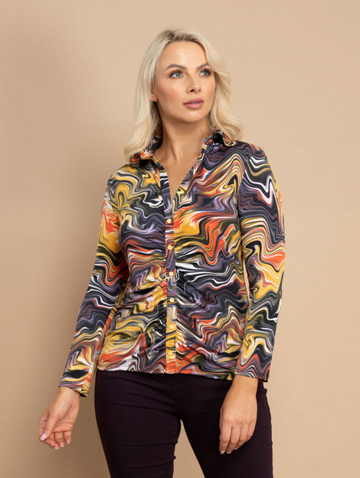 Gathered Top - Yellow/Orange