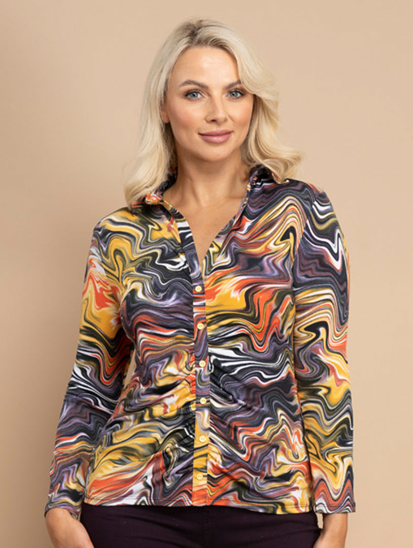 Gathered Top - Yellow/Orange