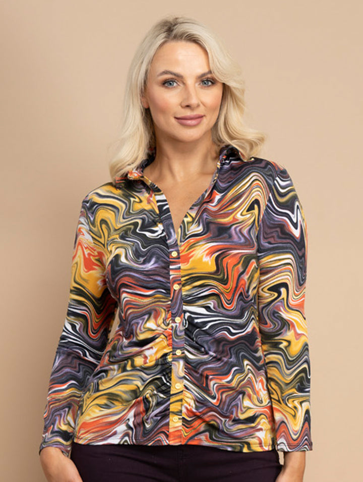 Gathered Top - Yellow/Orange