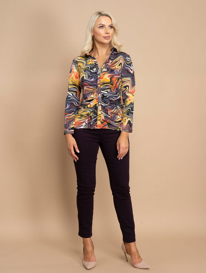 Gathered Top - Yellow/Orange