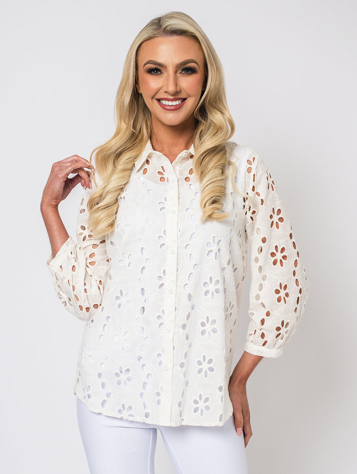 Cut Out Shirt - White