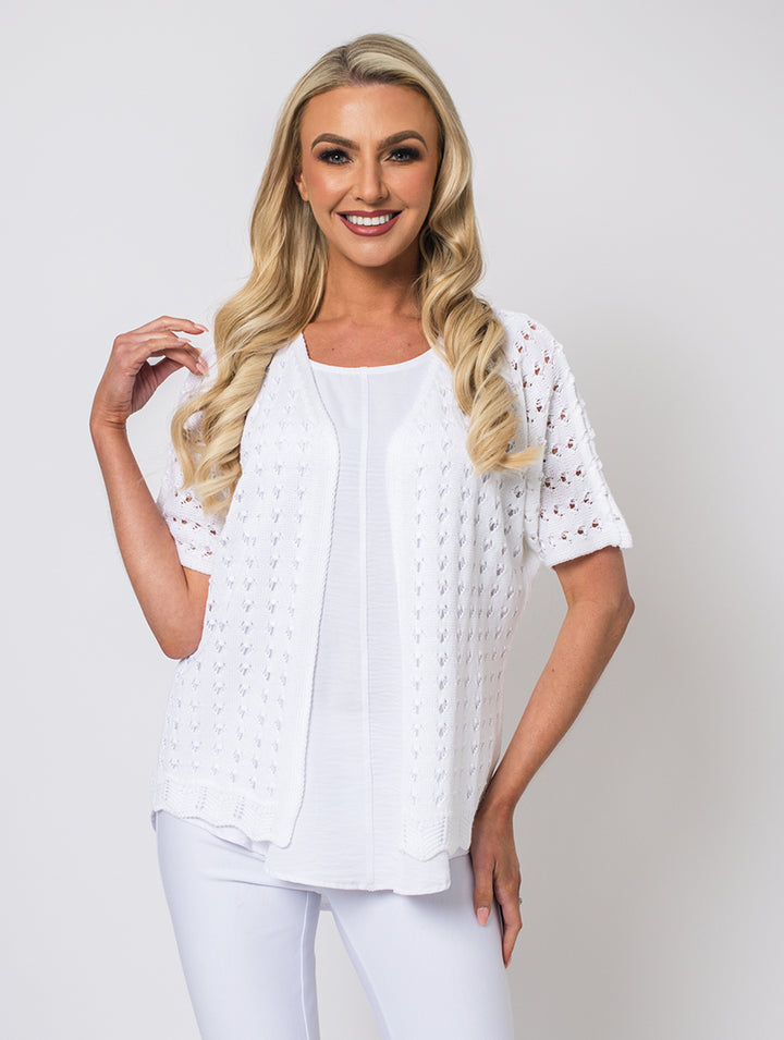 Batwing Cardigan - Optic White