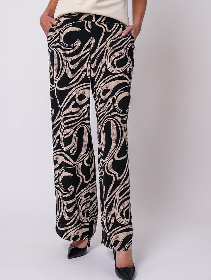 27" Print Trouser - Black/Beige