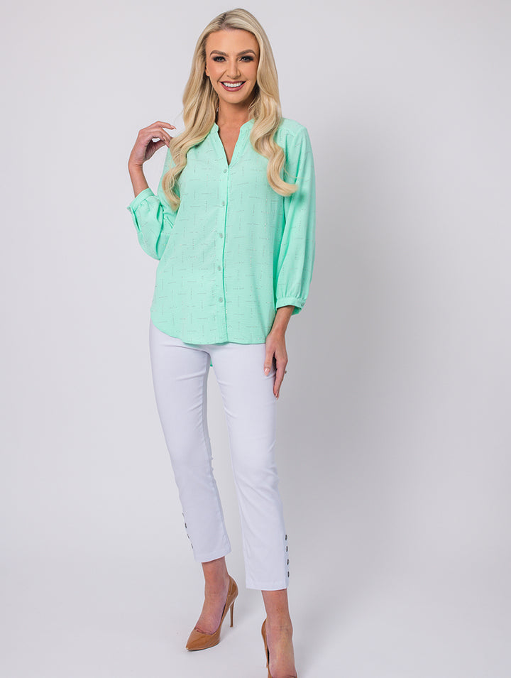 Diamonte Blouse - Mint