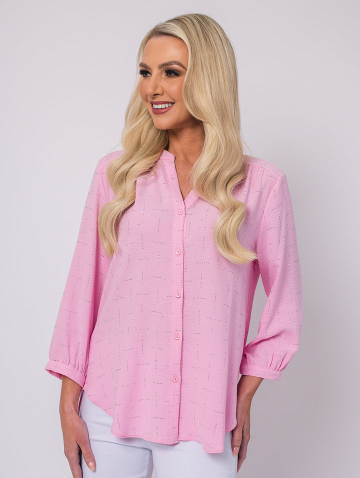 Diamonte Blouse - Pink