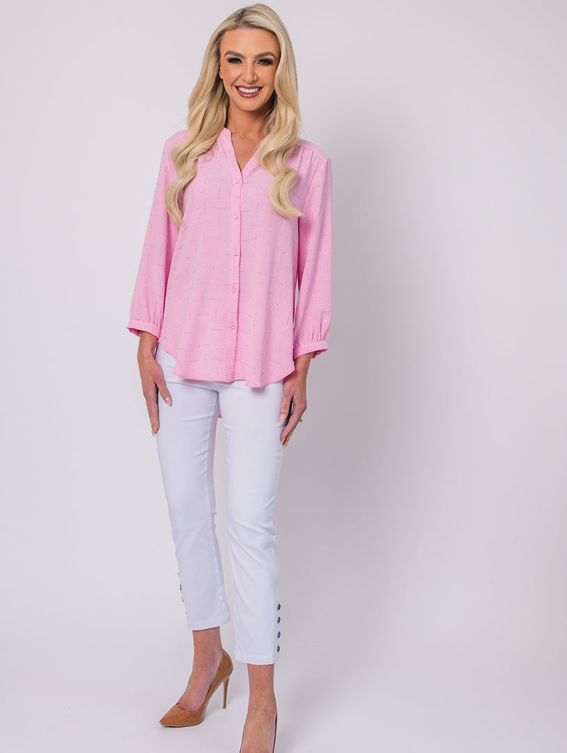 Diamonte Blouse - Pink