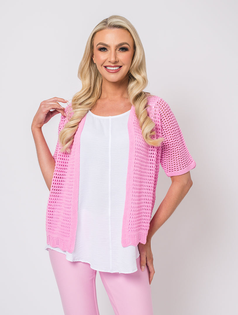 Knit Cardigan - Baby Pink